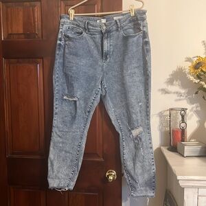 Judy Blue Jeans, 20W, Skinny fit, distressed, raw hem